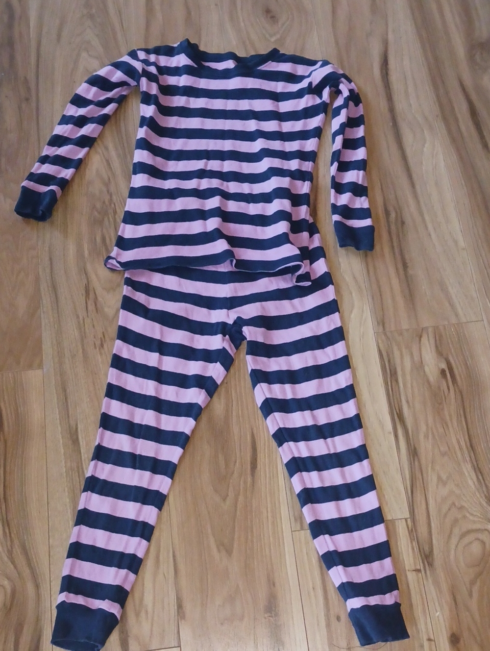 🔴10/$13❗️SALE❗️Striped Pink & Navy Kids Pajama Set - Long Sleeve Top and Pants